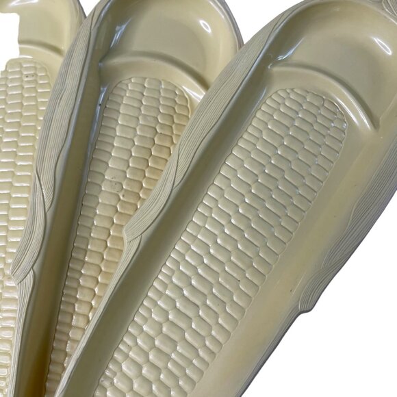 Beacon Plastic Corn on the Cob Trays Lime Yellow Plates Vintage Retro Set of 4 u - Picture 2 of 6